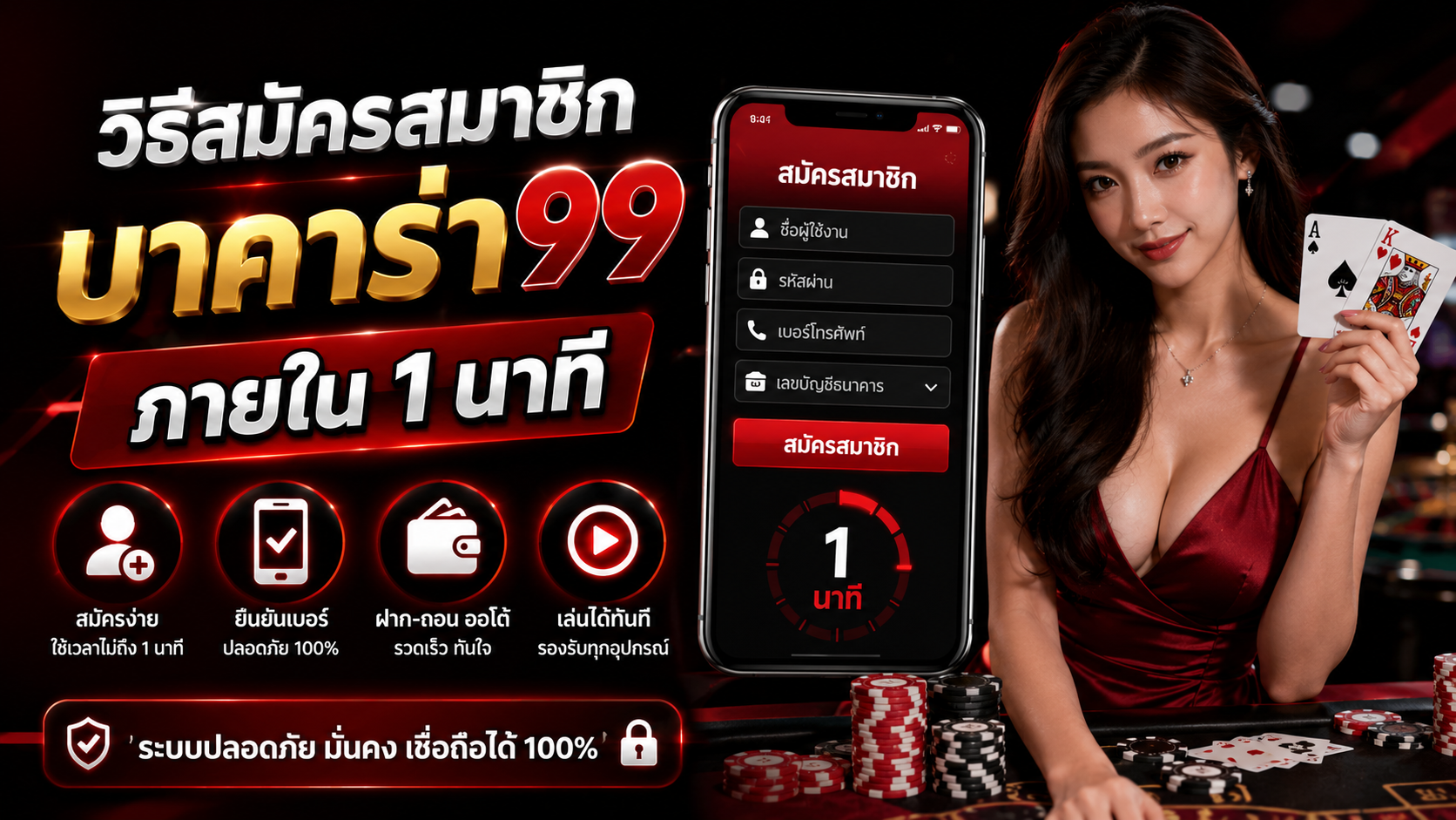 วิธีสมัครสมาชิก บาคาร่า99 ภายใน 1 นาที เล่นได้ทันที ฝากถอนออโต้ 2026